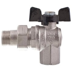 Кран шаровой Bugatti 1/2" с накидной гайкой УГЛОВОЙ (бабочка) серия Oregon