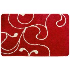 Коврик для ванной комнаты, 60*90 см, микрофибра, Flower Lace, red, IDDIS, 411M690I12