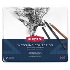 Карандаши цветные Derwent Sketching Collection, 24 цвета, в металлической упаковке (34306)