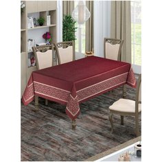 Скатерть DO&CO броде жаккард 160х220 BERIL бордовый