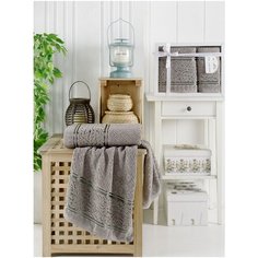 Комп. Пол. PHILIPPUS махр. жакард в короб. (50x90/70х140) 2 шт.E927 MOTTYA серо-коричневый