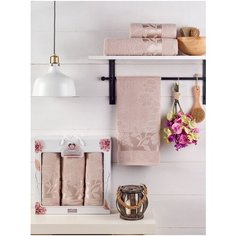 Комп. Пол. TWO DOLPHINS махр. в короб. (50x90/2)(70х140/1) 3 шт. ERIN бежевый