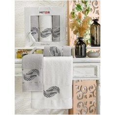 Комп. Пол. METEOR махр. в короб. (50x90/2 шт.)(70х140/1 шт.) 3 шт GOLDEN LEAF серый