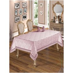 Скатерть DO&CO c гипюром 160x220 EDA пудра