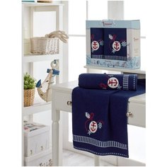 Комп. Пол. JUANNA махр. в короб. (50*90/1)(70*140/1) 2 шт. CAPA синий