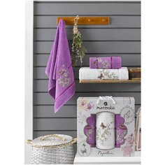 Комп. Пол. MERZUKA махр. в короб. (50*90/2)(70*140/1) 3 шт. PAPILLON фиолетовый