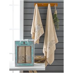 Комп. Пол. MERZUKA махр. в короб. (50x90/1)(70х140/1) 2 шт. ELEGANT бежевый