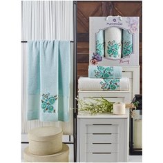 Комп. Пол. MERZUKA махр. в короб. (50x90/2)(70х140/1) 3 шт. PANSY мятный