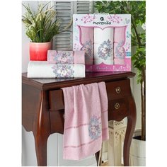 Комп. Пол. MERZUKA махр. в короб. (50x90/2)(70х140/1) 3 шт.BRENTIS светло-розовый