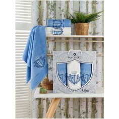 Комп. Пол. MERZUKA махр. в короб. (50x90/2)(70х140/1) 3 шт. KING голубой