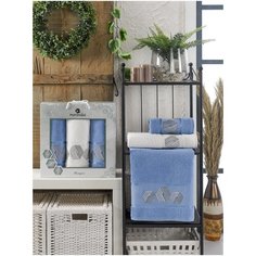 Комп. Пол. MERZUKA махр. в короб. (50x90/2)(70х140/1) 3 шт. HEXAGON голубой