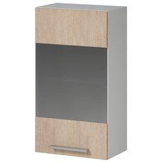 Кухонный шкаф навесной 400 со стеклом ,дуб сонома Genesis