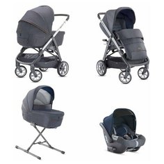 Коляска 3 в 1 Inglesina Aptica Tailor Denim на шасси Graphite Coffee