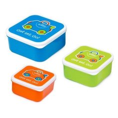 Контейнеры для еды Trunki 3 штуки, голубой, оранжевый, зеленый (0299-GB01)