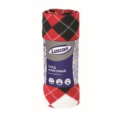Плед новогодний Luscan флис 130*150 см, 120 гр/м2 , Клетка Арлекино