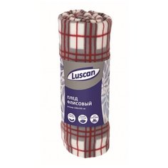 Плед новогодний Luscan флис, 130*150 см, 120 гр/м2, Клетка Серая