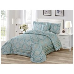 Покрывало "DO&CO" Жаккард Стеганое 240x260 (50х70 2 шт.) 45x45 1шт ATHENA мятный