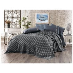 КПБ DO&CO с Плед Вязаный 220х240 (50х70/4 шт) TWIN серый