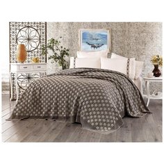 КПБ DO&CO с Плед Вязаный 220х240 (50х70/4 шт) TWIN коричневый