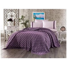 КПБ DO&CO с Плед Вязаный 220х240 (50х70/4 шт) TWIN фиолетовый