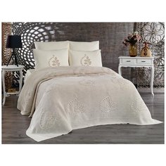 КПБ DO&CO с Плед Стразы Вязаный 220х240 (50х70/4 шт) .INCI бежевый