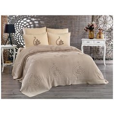 КПБ DO&CO с Плед Стразы Вязаный 220х240 (50х70/4 шт) .INCI молочный