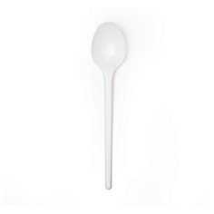 Ложка чайная одноразовая 125мм, белая, КОМУС ПС 100 шт/уп