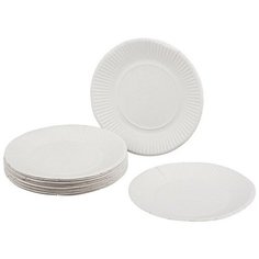 Тарелка одноразовая бум., d 170 мм, белая, КОМУС, 100шт./уп.10уп./кор