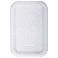 Тарелка одноразовая бумажная, белая, КОМУС 140х210мм 100шт/уп (12203)