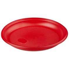Тарелка одноразовая Комус d 165мм, красн., ПС 50шт/уп