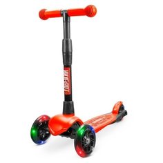 Самокат детский трёхколесный !Дерзкий Стайл (светящиеся колеса, усиленная рама, 3 года гарантии), оранжевый