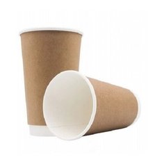 Стакан бумажный 350мл для горячего крафт, 50 шт Liga Pack