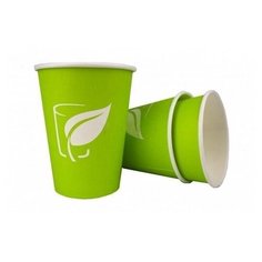 Стакан бумажный 350мл для горячего зеленый (лист), 50 шт Liga Pack