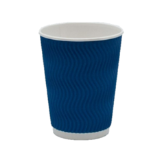 Стакан бумажный 250мл для горячего рифленый Ripple Blue, 25 шт Мегапак