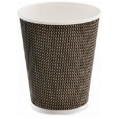 Стакан бумажный 250мл для горячего рифленый Ripple Brown, 25 шт Мегапак