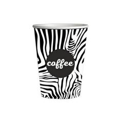 Стакан бумажный 250мл для горячего Зебра Кофе, 50 шт Мегапак