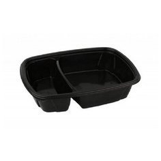 Контейнер СпК-230-50мм 2-секционный черный 950мл, 50 шт Стиролпласт