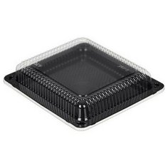 Контейнер суши С-18 черный + крышка прозрачная, 50 шт Комус