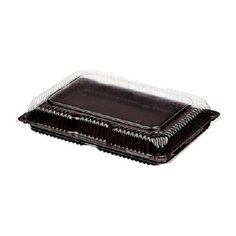 Контейнер суши С-29 черный + крышка прозрачная, 40 шт Комус