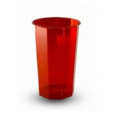 Стакан "Кристалл" красный 250мл, 19 шт Ассорти пласт
