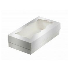 Коробка для кондитерской продукции с фигурным окошком 210*110*55мм серебро, 5 шт Do Eco