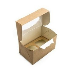 Коробка картонная для маффинов 2 шт ECO MUF 2, 25 шт