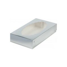 Коробка для эклеров с окошком 250*150*50мм серебро, 5 шт Do Eco