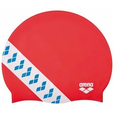 Шапочка для плавания "ARENA Team Stripe Cap", арт.001463477, КРАСНЫЙ, силикон