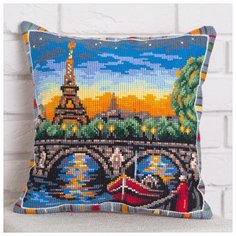 Набор для вышивания крестиком PANNA Подушка, Прогулка вдоль Сены (PD-1736)