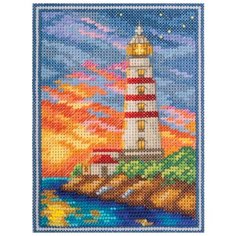 Набор для вышивания крестиком PANNA с бисером, Крымский маяк (GM-1826)