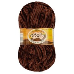 Пряжа Adelia Dolly Velour, 100% микрополиэстер, 5*100 г, 93 м+-6 м, №24, коричневый