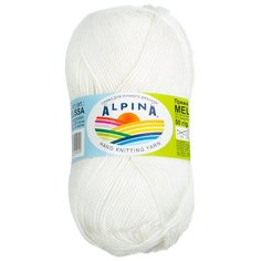 Пряжа Alpina Melissa, 95% вискоза, 5% кашемир, 10*50 г, 125 м+-6 м, №07, молочный