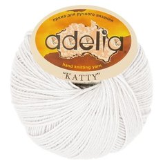 Пряжа Adelia Katty, 100% шерсть, 10*50 г, 150 м+-10 м, №01, белый