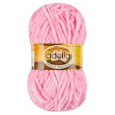 Пряжа Adelia Dolly Velour, 100% микрополиэстер, 5*100 г, 93 м+-6 м, №27, светло-розовый